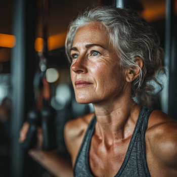 Aktywni seniorzy podczas ćwiczeń fitness